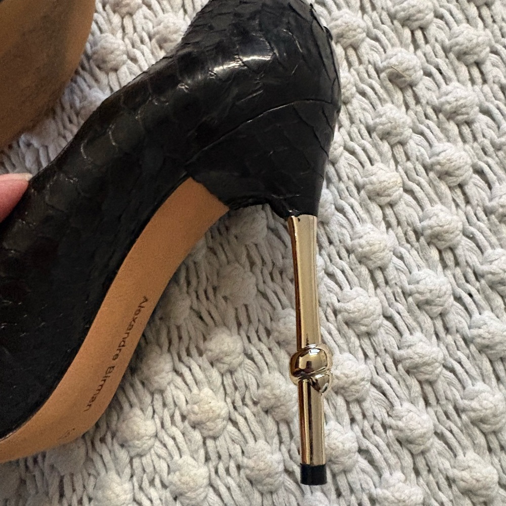 Alexandre Birman Wave Python Heels Black Size 37 - image 7